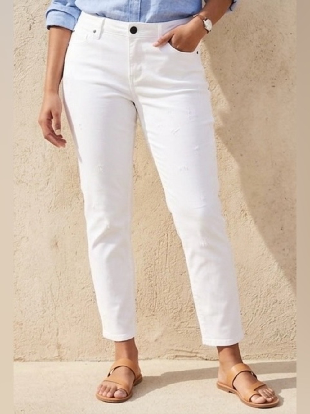 Buffalo David Bitton White Stretch Skinny Ankle Grazer Jeans Size 4/27